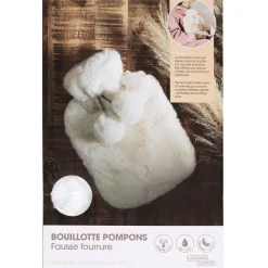 La Chaise Longue Cocoon-BOUILLOTTE POMPONS FAUSSE FOURRURE