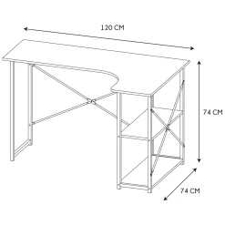 La Chaise Longue Mobilier-BUREAU D ANGLE JOB BLANC