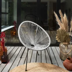 La Chaise Longue Mobilier-CHAISE ACAPULCO BLANC