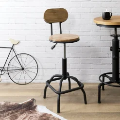 La Chaise Longue Mobilier-CHAISE DE BAR REGLABLE BOIS BRUT ACE