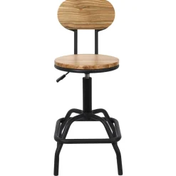 La Chaise Longue Mobilier-CHAISE DE BAR REGLABLE BOIS BRUT ACE