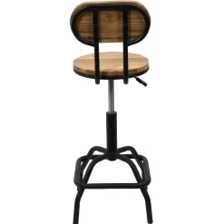 La Chaise Longue Mobilier-CHAISE DE BAR REGLABLE BOIS BRUT ACE