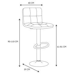 La Chaise Longue Mobilier-CHAISE DE BAR REGLABLE DOWNTOWN - Lot de 2