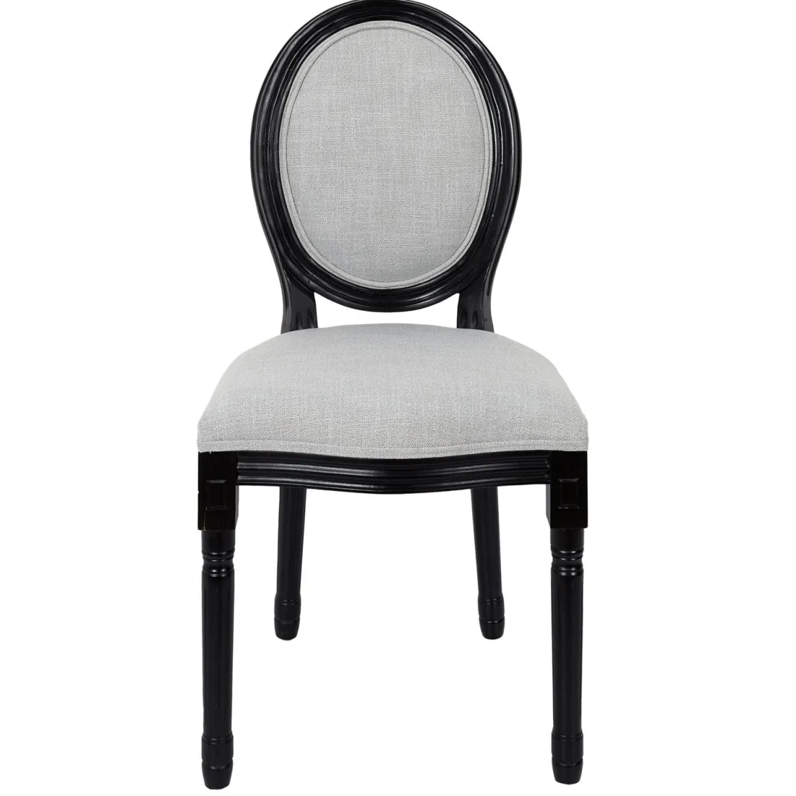 La Chaise Longue Mobilier-CHAISE ELEONOR NOIR TISSU GRIS - Lot de 2