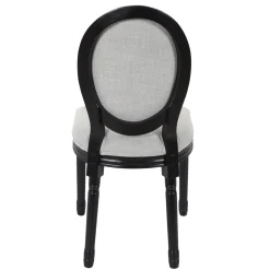 La Chaise Longue Mobilier-CHAISE ELEONOR NOIR TISSU GRIS - Lot de 2