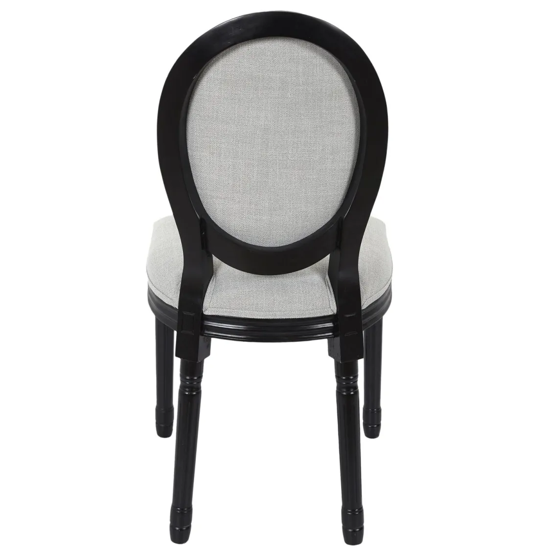 La Chaise Longue Mobilier-CHAISE ELEONOR NOIR TISSU GRIS - Lot de 2