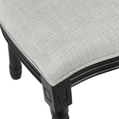 La Chaise Longue Mobilier-CHAISE ELEONOR NOIR TISSU GRIS - Lot de 2