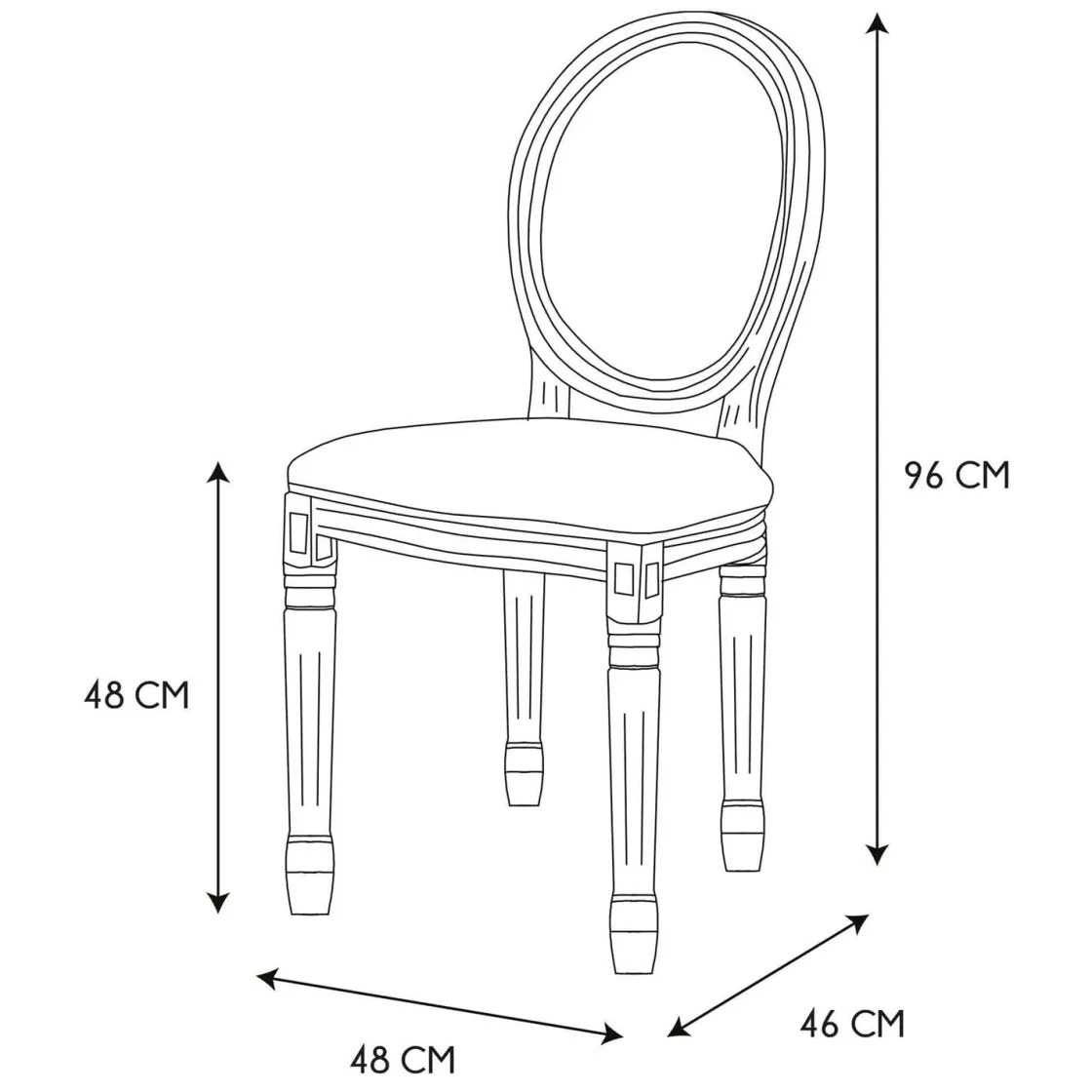 La Chaise Longue Mobilier-CHAISE ELEONOR NOIR TISSU GRIS - Lot de 2