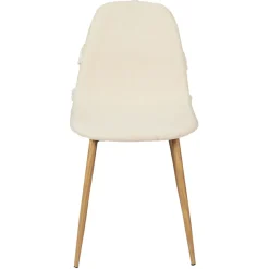 La Chaise Longue Mobilier-CHAISE FARO PIEDS METAL IMITATION BOIS - Lot de 4