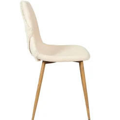 La Chaise Longue Mobilier-CHAISE FARO PIEDS METAL IMITATION BOIS - Lot de 4