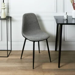 La Chaise Longue Mobilier-CHAISES MEMPHIS GRIS ET NOIR - Lot de 4