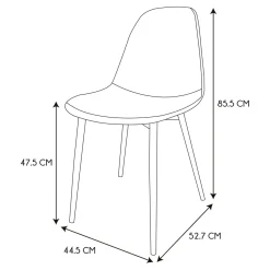 La Chaise Longue Mobilier-CHAISES MEMPHIS GRIS ET NOIR - Lot de 4