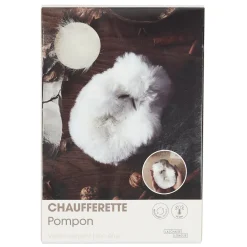 La Chaise Longue Cocoon-CHAUFFERETTE POMPON FAUSSE FOURRURE