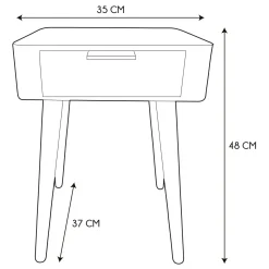 La Chaise Longue Mobilier-CHEVET 1 TIROIR EN BOIS ROSE
