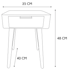 La Chaise Longue Mobilier-CHEVET 1 TIROIR EN BOIS TAUPE
