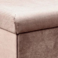 La Chaise Longue Mobilier-COFFRE BANC PLIABLE VELOURS COTELE GIULIA ROSE