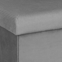 La Chaise Longue Mobilier-COFFRE POUF PLIABLE VELOURS COTELE GIULIA GRIS