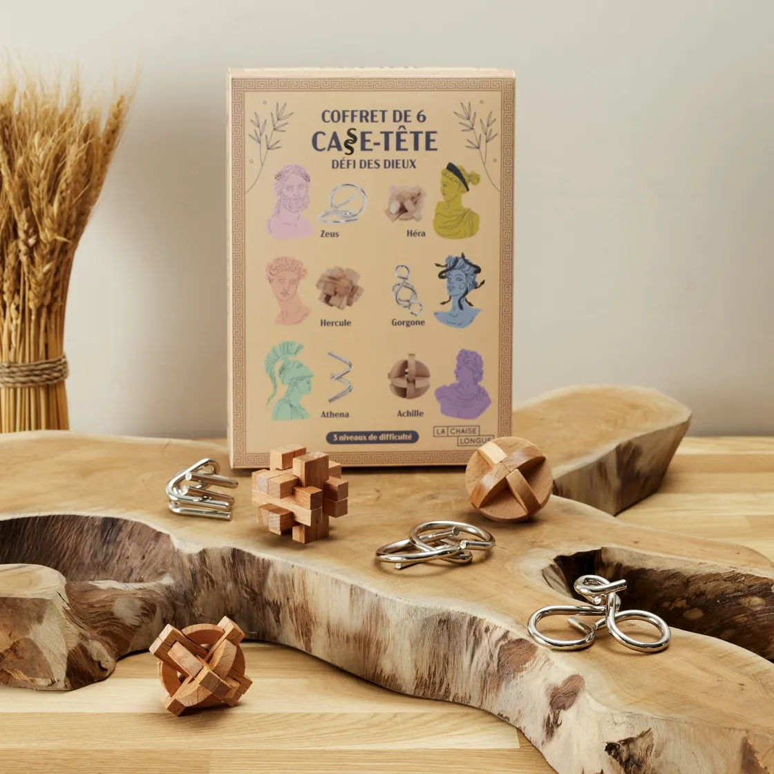 La Chaise Longue Jeux-COFFRET DE 6 CASSE TETES DEFI DES DIEUX
