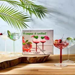 La Chaise Longue Vin & Champagne-COFFRET DE 4 COUPES PIED CREUX