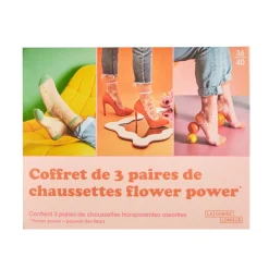La Chaise Longue Mode-COFFRET DE 3 PAIRES DE CHAUSSETTES FLOWER POWER