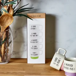La Chaise Longue Thé & Café-COFFRET DE 5 TASSES À CAFÉ SEMAINE