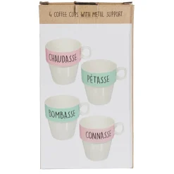 La Chaise Longue Thé & Café-COFFRET DE 4 TASSES A CAFE AVEC SUPPORT