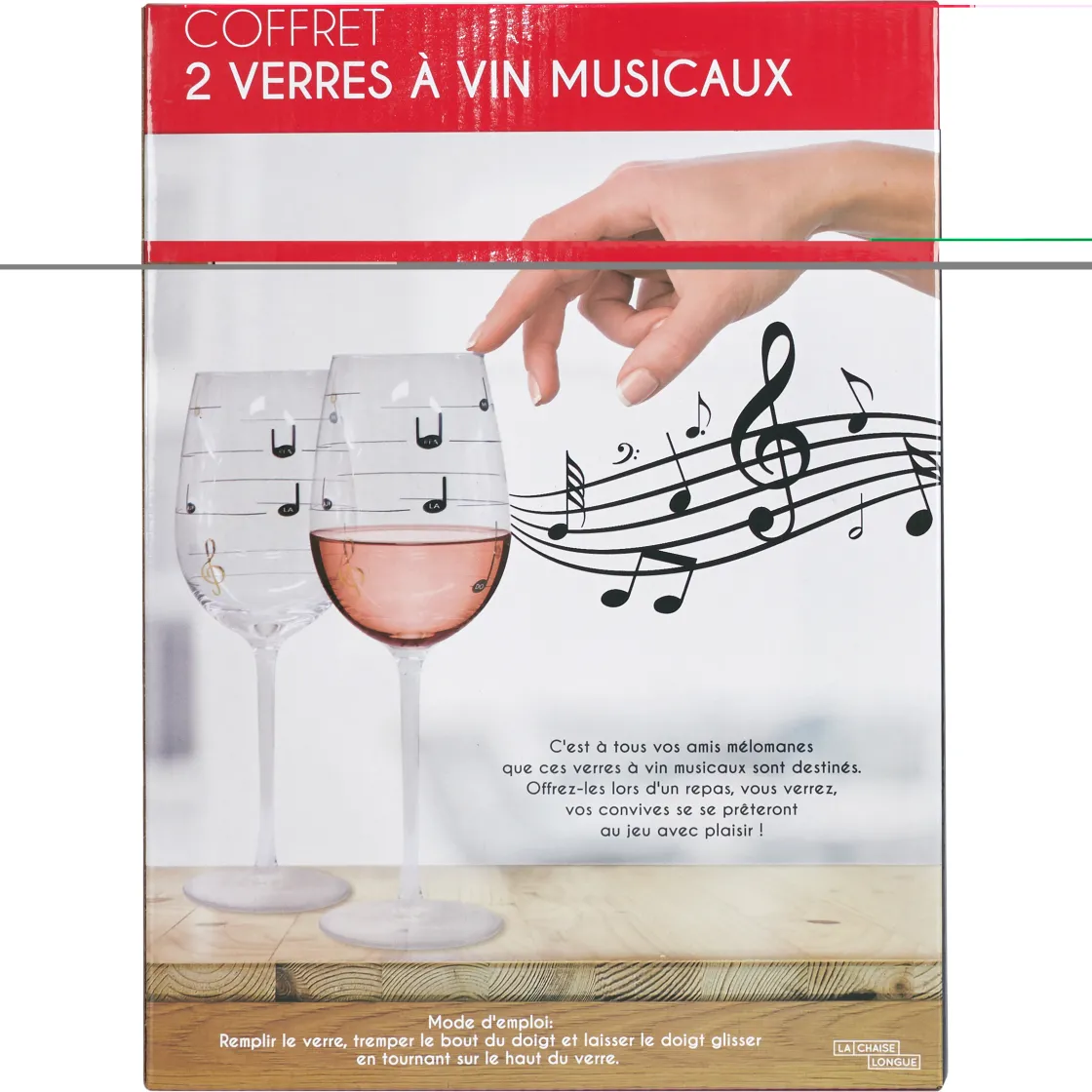 La Chaise Longue Vin & Champagne-COFFRET DE 2 VERRES MUSICAUX