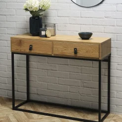 La Chaise Longue Mobilier-CONSOLE BOIS ET METAL ABBOTT