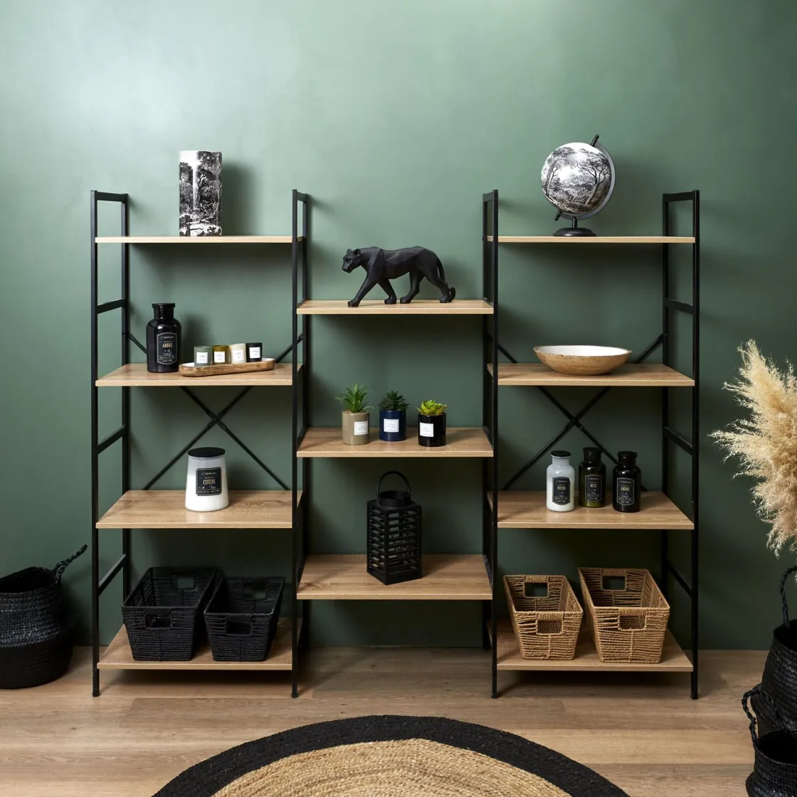 La Chaise Longue Mobilier-ETAGERE INDUS BOIS ET METAL