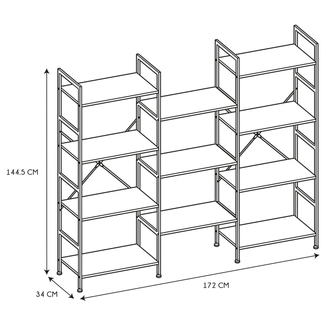 La Chaise Longue Mobilier-ETAGERE INDUS BOIS ET METAL