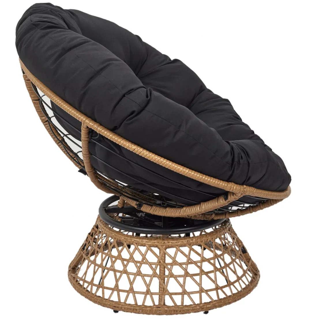 La Chaise Longue Mobilier-FAUTEUIL CANCUN COUSSIN NOIR