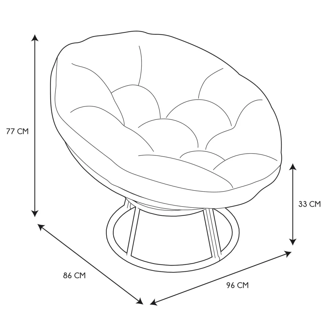 La Chaise Longue Mobilier-FAUTEUIL CANCUN COUSSIN NOIR