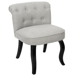 La Chaise Longue Mobilier-FAUTEUIL ELEONOR NOIR TISSU GRIS