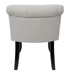 La Chaise Longue Mobilier-FAUTEUIL ELEONOR NOIR TISSU GRIS