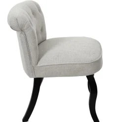 La Chaise Longue Mobilier-FAUTEUIL ELEONOR NOIR TISSU GRIS