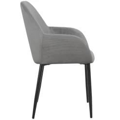 La Chaise Longue Mobilier-FAUTEUIL GIULIA GRIS FONCE VELOURS COTELE - Lot de 2