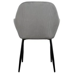 La Chaise Longue Mobilier-FAUTEUIL GIULIA GRIS FONCE VELOURS COTELE - Lot de 2