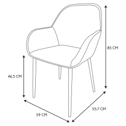 La Chaise Longue Mobilier-FAUTEUIL GIULIA GRIS FONCE VELOURS COTELE - Lot de 2