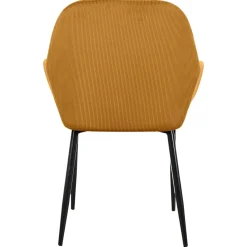 La Chaise Longue Mobilier-FAUTEUIL GIULIA JAUNE MOUTARDE VELOURS COTELE - Lot de 2