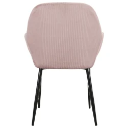 La Chaise Longue Mobilier-FAUTEUIL GIULIA ROSE VELOURS COTELE - Lot de 2