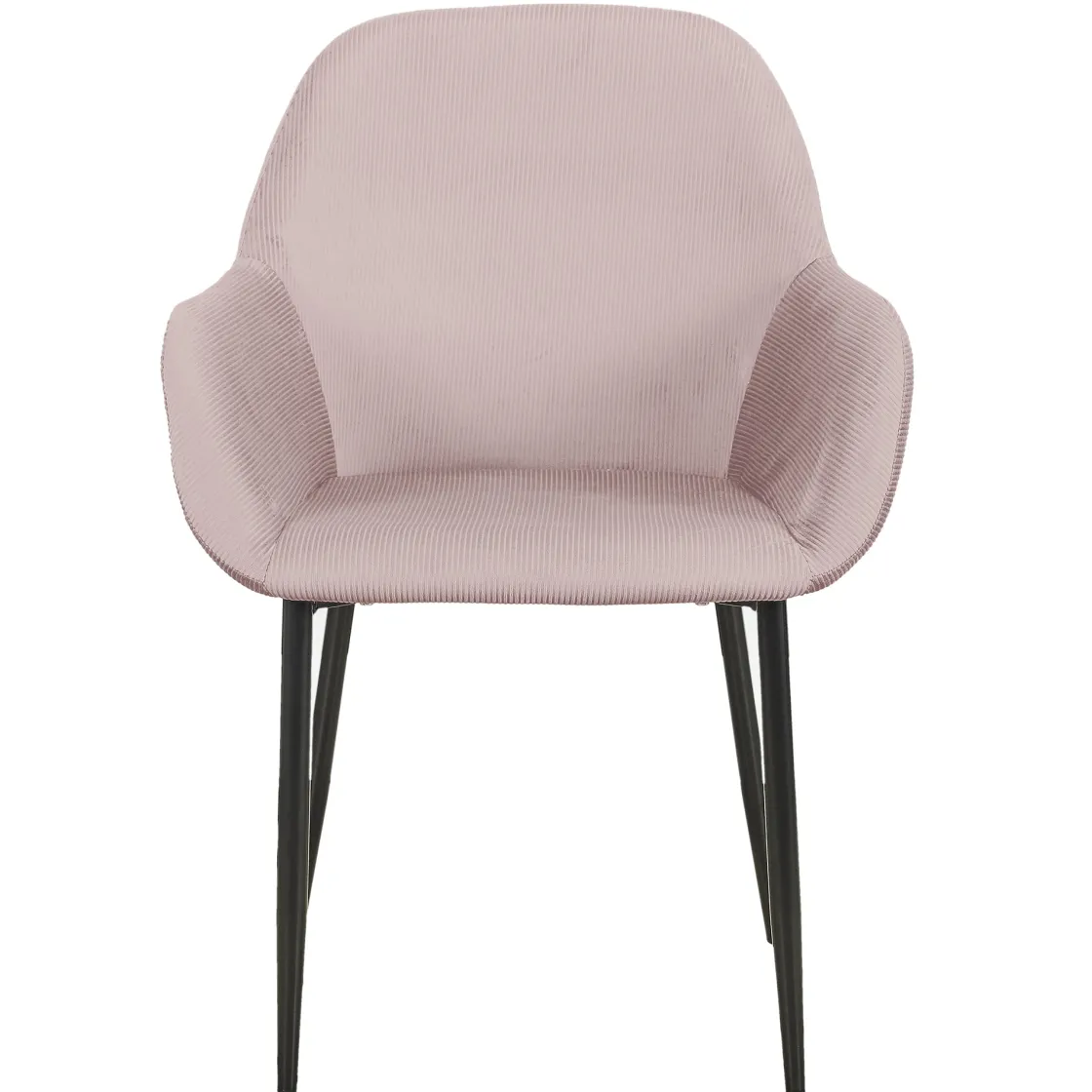 La Chaise Longue Mobilier-FAUTEUIL GIULIA ROSE VELOURS COTELE - Lot de 2