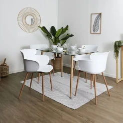 La Chaise Longue Mobilier-FAUTEUIL LORENS BLANC - Lot de 2