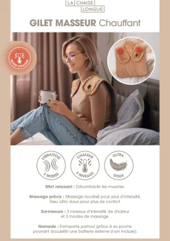 La Chaise Longue Massage & Relaxation-GILET MASSEUR CHAUFFANT