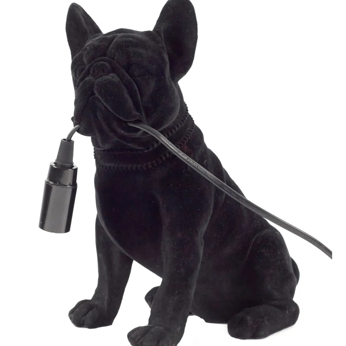 La Chaise Longue Déco-LAMPE BOULEDOGUE BLACK VELVET