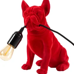 La Chaise Longue Déco-LAMPE BOULEDOGUE RED VELVET