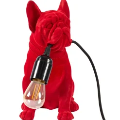 La Chaise Longue Déco-LAMPE BOULEDOGUE RED VELVET
