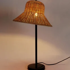 La Chaise Longue Luminaire-LAMPE CHAPEAU ROTIN