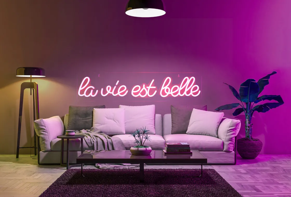 La Chaise Longue Déco Lumineuse|Déco-LAMPE EFFET NÉON LA VIE EST BELLE