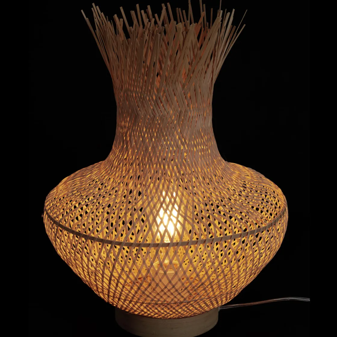 La Chaise Longue Luminaire-LAMPE VASE ROTIN