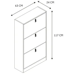La Chaise Longue Mobilier-MEUBLE A CHAUSSURES 3 PORTES ABBOTT